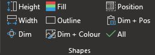 The UI for copying shape properties
